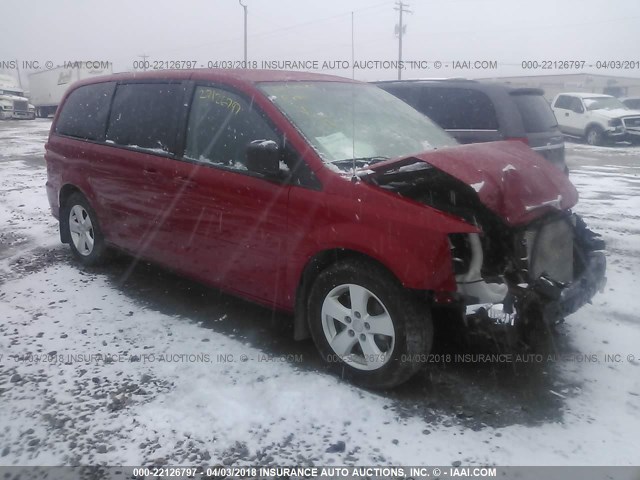 2C4RDGBG1DR602710 - 2013 DODGE GRAND CARAVAN SE RED photo 1