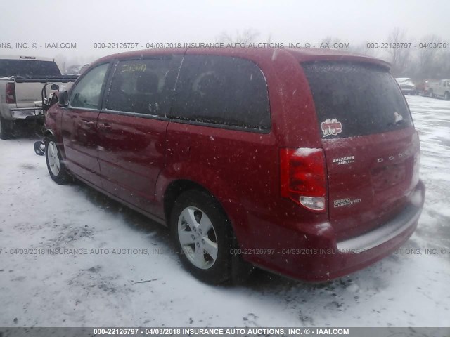 2C4RDGBG1DR602710 - 2013 DODGE GRAND CARAVAN SE RED photo 3