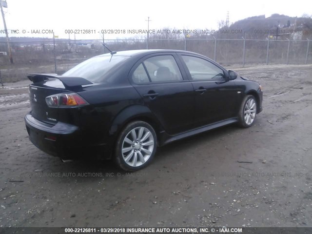 JA32U8FW5AU016629 - 2010 MITSUBISHI LANCER GTS BLACK photo 4