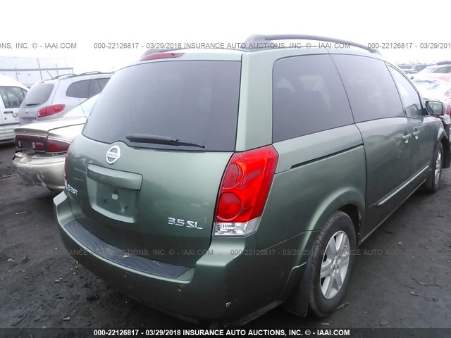 5N1BV28U84N315095 - 2004 NISSAN QUEST S/SE/SL GREEN photo 4