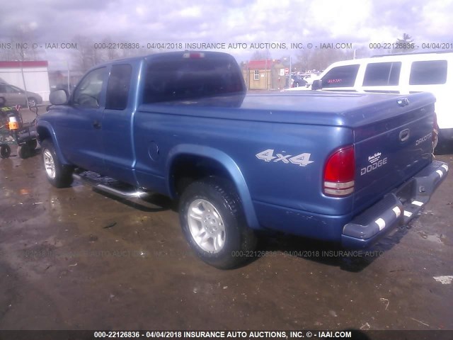 1D7HG32N24S549434 - 2004 DODGE DAKOTA SPORT Light Blue photo 3