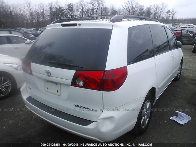 5TDZA23CX6S538331 - 2006 TOYOTA SIENNA CE/LE WHITE photo 4