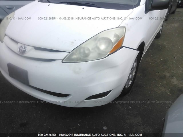 5TDZA23CX6S538331 - 2006 TOYOTA SIENNA CE/LE WHITE photo 6