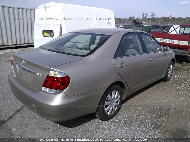 4T1BE32K25U044216 - 2005 TOYOTA CAMRY LE/XLE/SE BEIGE photo 4