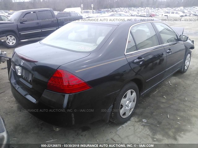 1HGCM55437A177321 - 2007 HONDA ACCORD LX BLACK photo 4