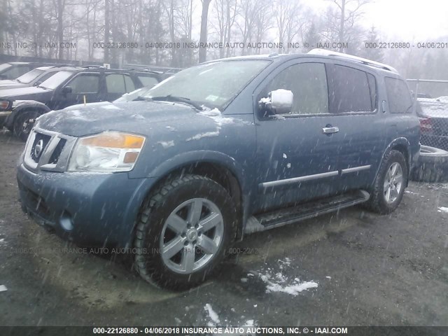 5N1AA0NC2BN612237 - 2011 NISSAN ARMADA SV/SL/PLATINUM BLUE photo 2