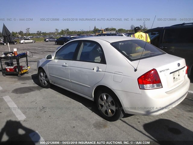 KNAFE121475434357 - 2007 KIA SPECTRA EX/LX WHITE photo 3