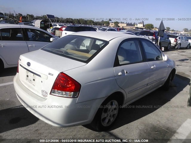 KNAFE121475434357 - 2007 KIA SPECTRA EX/LX WHITE photo 4