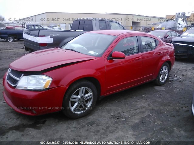 1B3LC56B99N567576 - 2009 DODGE AVENGER SXT/R/T RED photo 2