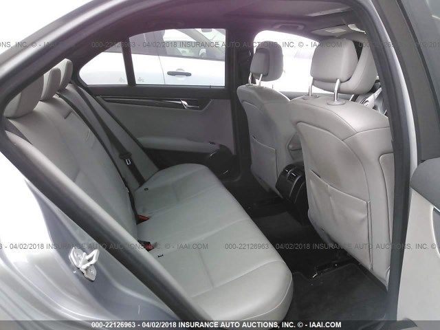 WDDGF56X88F062551 - 2008 MERCEDES-BENZ C 350 SILVER photo 8