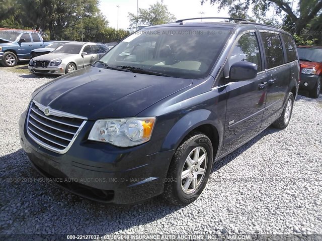 2A8HR54P08R827603 - 2008 CHRYSLER TOWN & COUNTRY TOURING Dark Blue photo 2