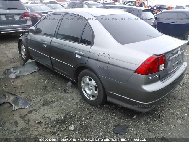 JHMES96675S019834 - 2005 HONDA CIVIC HYBRID GRAY photo 3