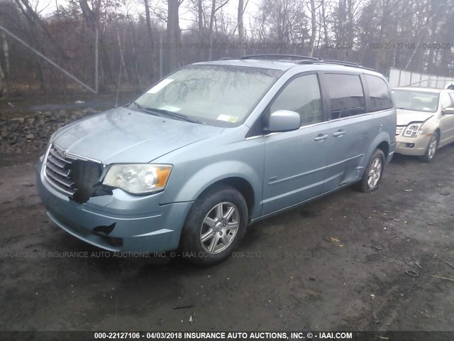 2A8HR54P78R760322 - 2008 CHRYSLER TOWN & COUNTRY TOURING BLUE photo 2