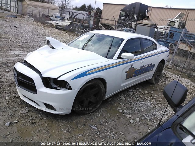 2C3CDXAT5EH348399 - 2014 DODGE CHARGER POLICE WHITE photo 2