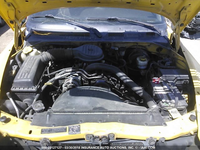 1B7GL22X6XS207762 - 1999 DODGE DAKOTA YELLOW photo 10