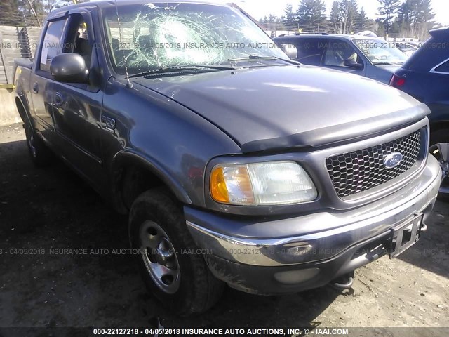 1FTRW08L43KD40748 - 2003 FORD F150 SUPERCREW GRAY photo 1