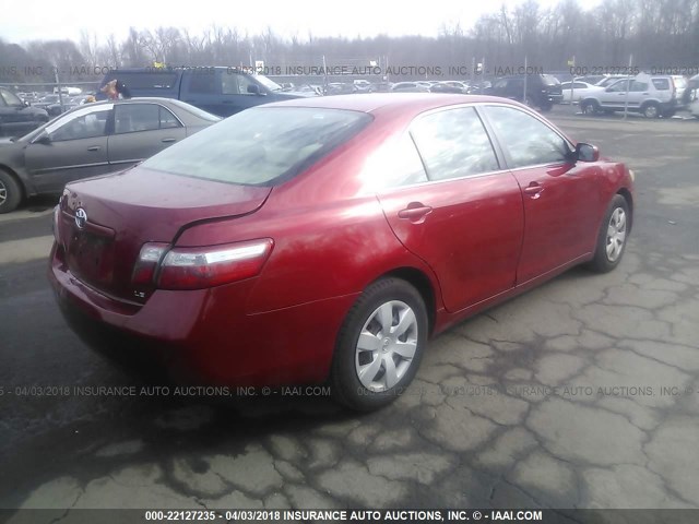 JTNBE46K573035955 - 2007 TOYOTA CAMRY NEW GENERAT CE/LE/XLE/SE RED photo 4