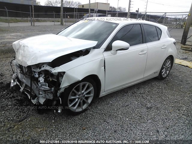 JTHKD5BH4C2085736 - 2012 LEXUS CT 200 WHITE photo 2