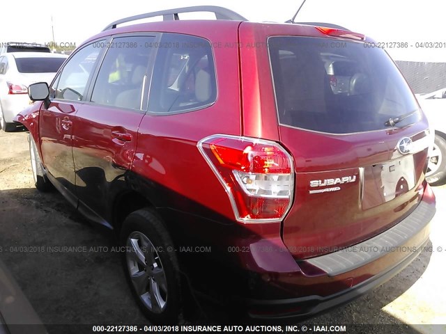 JF2SJADC3FH577309 - 2015 SUBARU FORESTER 2.5I PREMIUM RED photo 3