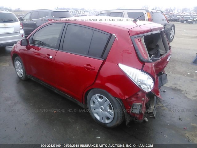 3N1BC1CPXAL371625 - 2010 NISSAN VERSA S/SL RED photo 3