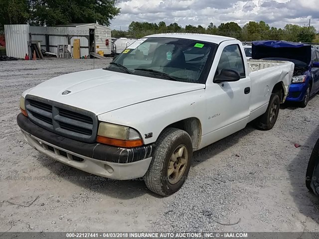 1B7GL26X6WS665231 - 1998 DODGE DAKOTA WHITE photo 2