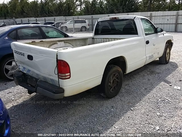 1B7GL26X6WS665231 - 1998 DODGE DAKOTA WHITE photo 4