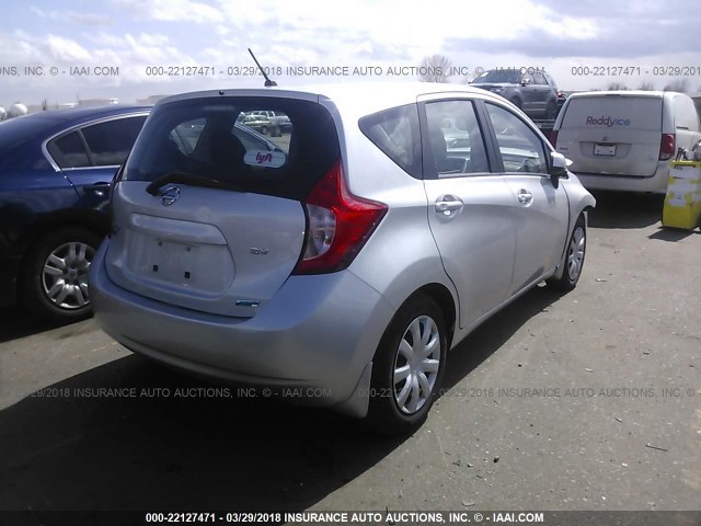 3N1CE2CP0EL416047 - 2014 NISSAN VERSA NOTE S/S PLUS/SV/SL SILVER photo 4