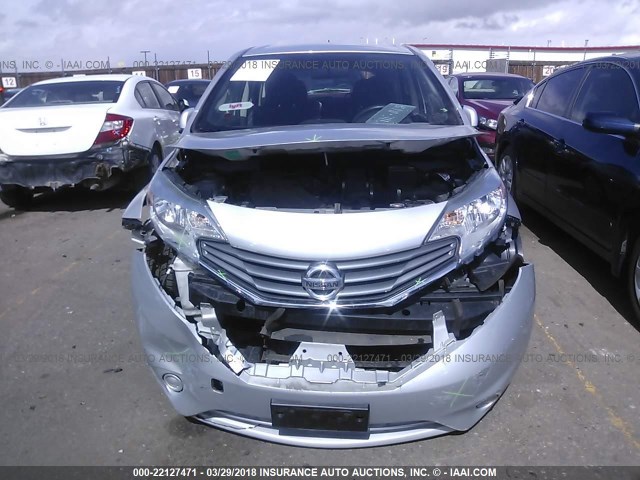 3N1CE2CP0EL416047 - 2014 NISSAN VERSA NOTE S/S PLUS/SV/SL SILVER photo 6