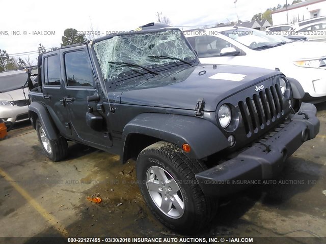 1C4BJWDG6GL323672 - 2016 JEEP WRANGLER UNLIMITE SPORT GRAY photo 1