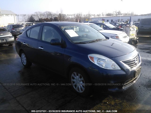 3N1CN7AP3CL840772 - 2012 NISSAN VERSA S/SV/SL BLUE photo 1