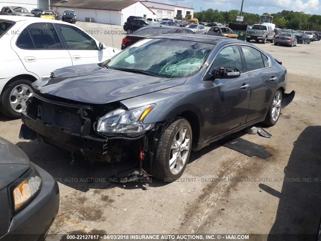 1N4AA5AP2EC475820 - 2014 NISSAN MAXIMA S/SV GRAY photo 2