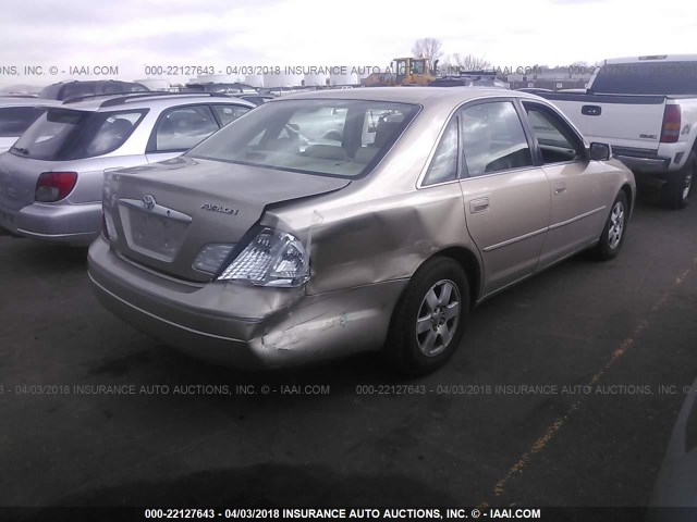 4T1BF28BX2U254654 - 2002 TOYOTA AVALON XL/XLS BEIGE photo 4