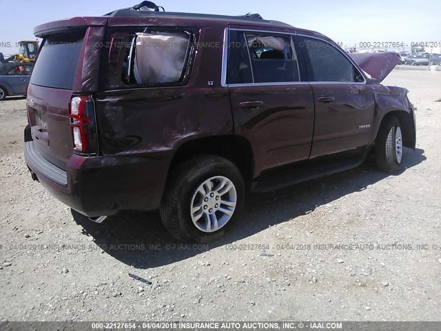 1GNSCBKC0JR144722 - 2018 CHEVROLET TAHOE C1500 LT MAROON photo 4