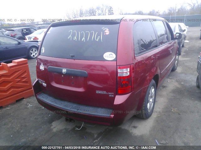 2D8HN44E09R668239 - 2009 DODGE GRAND CARAVAN SE RED photo 4