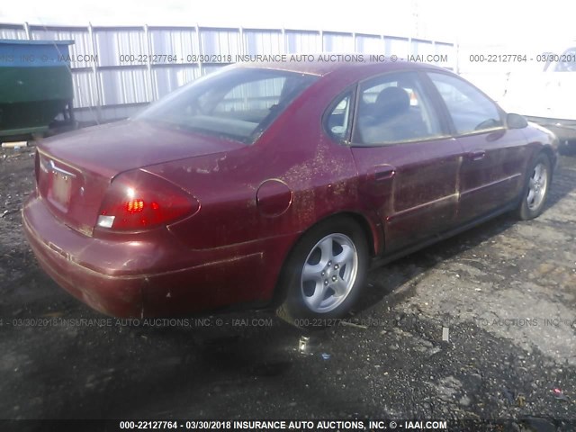 1FAFP55U13G209568 - 2003 FORD TAURUS SES RED photo 4