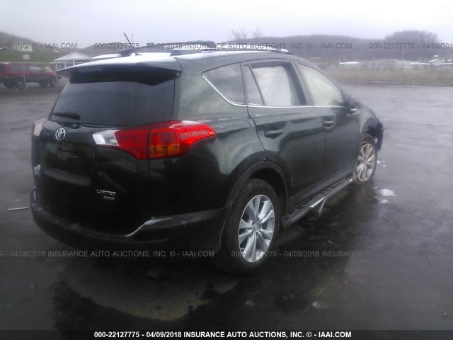 JTMDFREV9D5013489 - 2013 TOYOTA RAV4 LIMITED GREEN photo 4