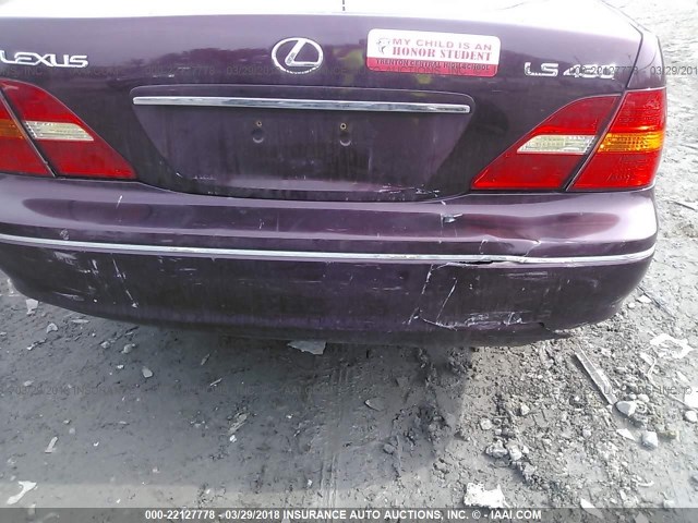 JTHBN30F220060010 - 2002 LEXUS LS 430 MAROON photo 6