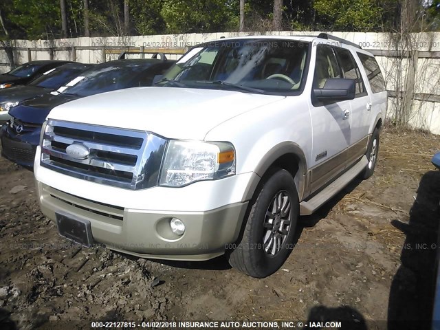 1FMFK17587LA83516 - 2007 FORD EXPEDITION EL EDDIE BAUER WHITE photo 2