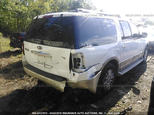 1FMFK17587LA83516 - 2007 FORD EXPEDITION EL EDDIE BAUER WHITE photo 4