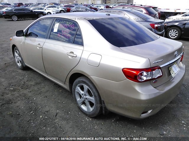 5YFBU4EE0DP179550 - 2013 TOYOTA COROLLA S/LE BEIGE photo 3