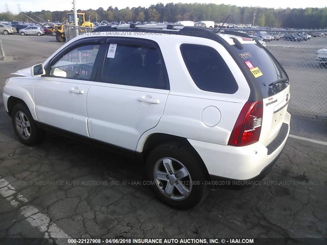 KNDJF723X97638098 - 2009 KIA SPORTAGE LX/EX WHITE photo 3