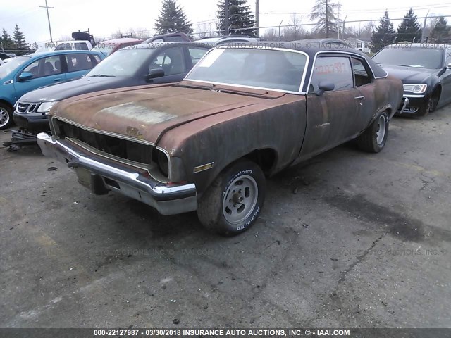 1X27H4W268644 - 1974 CHEVROLET NOVA RED photo 2