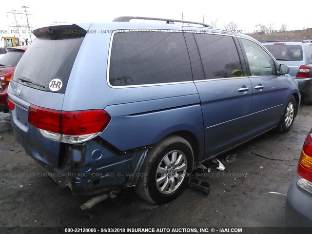 5FNRL38729B024137 - 2009 HONDA ODYSSEY EXL ლურჯი ფოტო 4