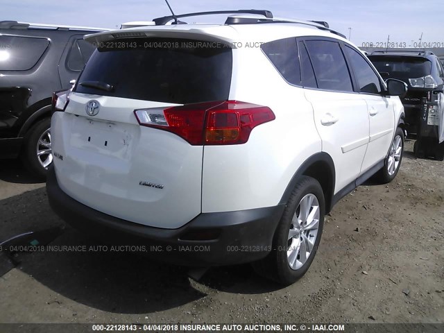 2T3YFREV0DW040865 - 2013 TOYOTA RAV4 LIMITED WHITE photo 4