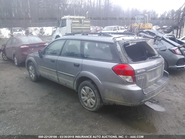 4S4BP60C397336985 - 2009 SUBARU OUTBACK SILVER photo 3