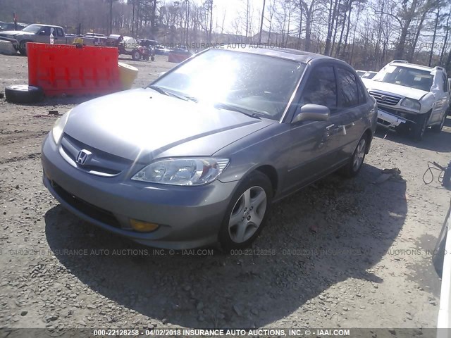 2HGES25715H523789 - 2005 HONDA CIVIC EX GRAY photo 2