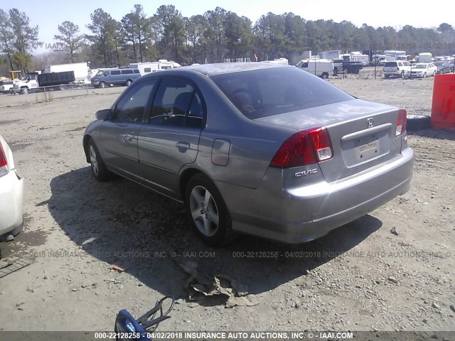 2HGES25715H523789 - 2005 HONDA CIVIC EX GRAY photo 3