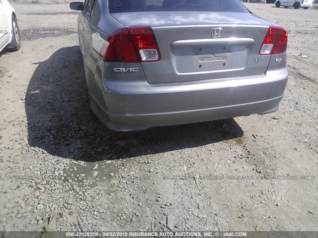 2HGES25715H523789 - 2005 HONDA CIVIC EX GRAY photo 6