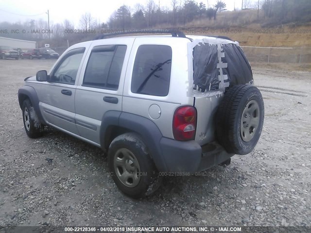 1J4GL48K43W547528 - 2003 JEEP LIBERTY SPORT/FREEDOM SILVER photo 3