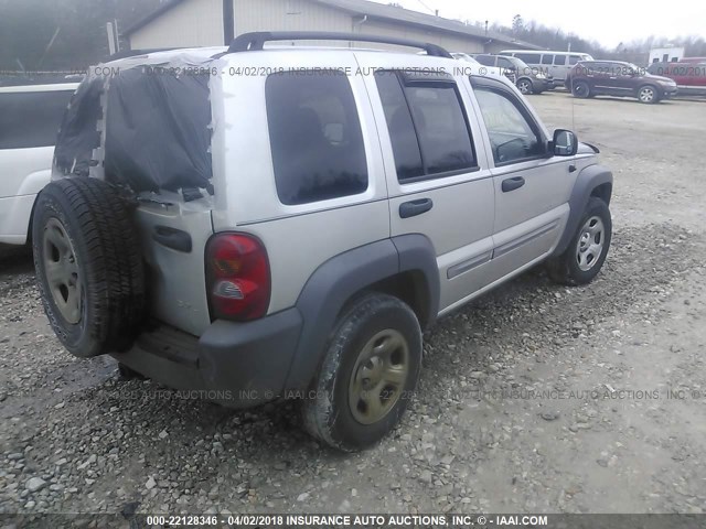 1J4GL48K43W547528 - 2003 JEEP LIBERTY SPORT/FREEDOM SILVER photo 4